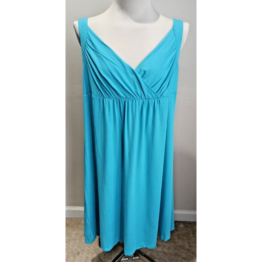 Always For Me Cover  Bathing Suit Cover Top Dress Turquoise Size 1X